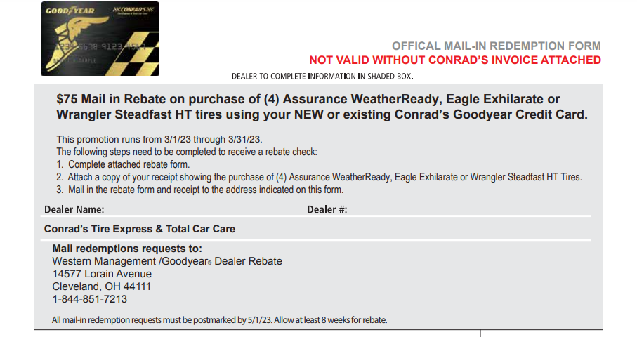 How To Use Goodyear Rebate Card