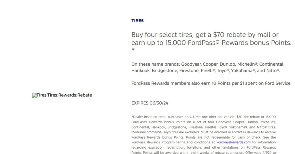 Ford Dealership Goodyear Tire Rebate