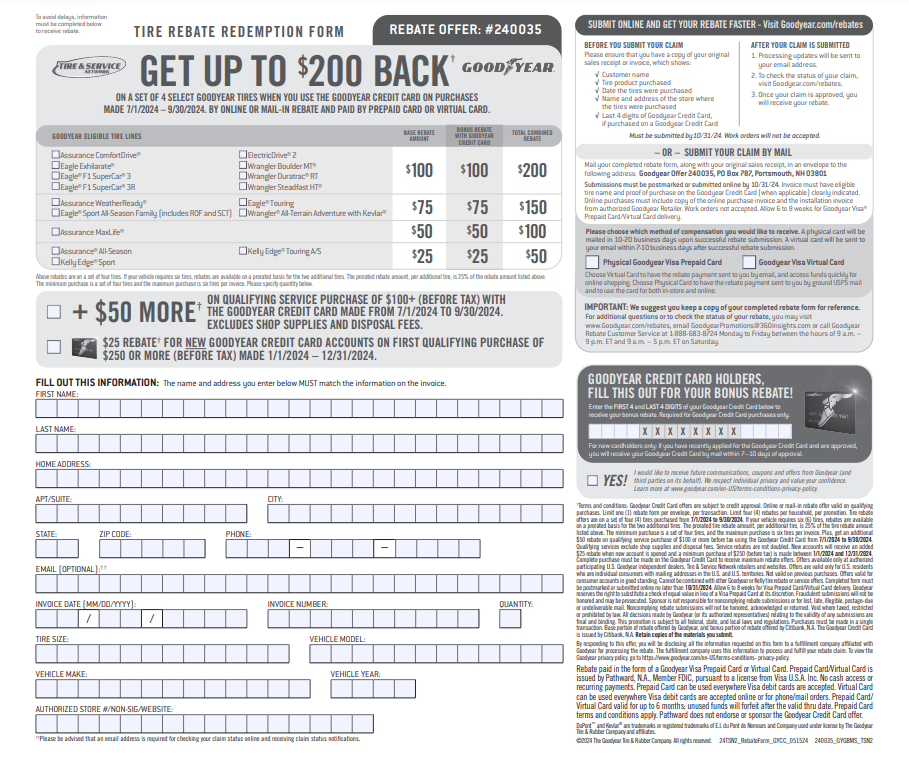 Goodyear Wrangler Trailrunner AT Rebate