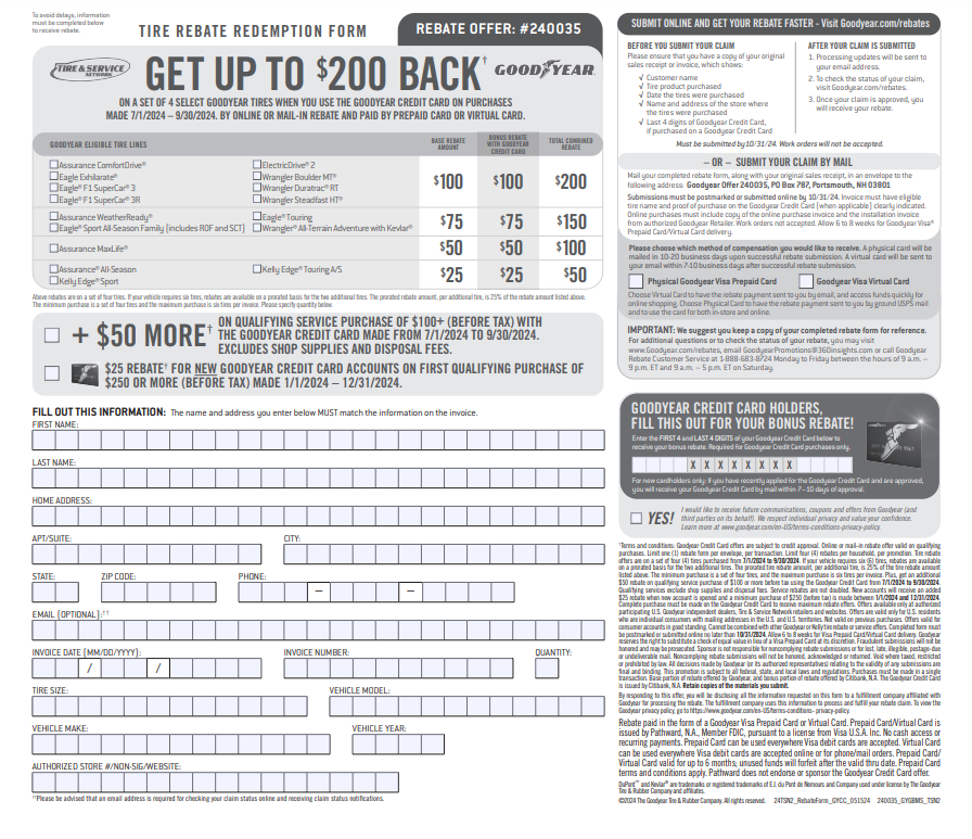 Goodyear Wrangler Ultraterrain AT Rebate